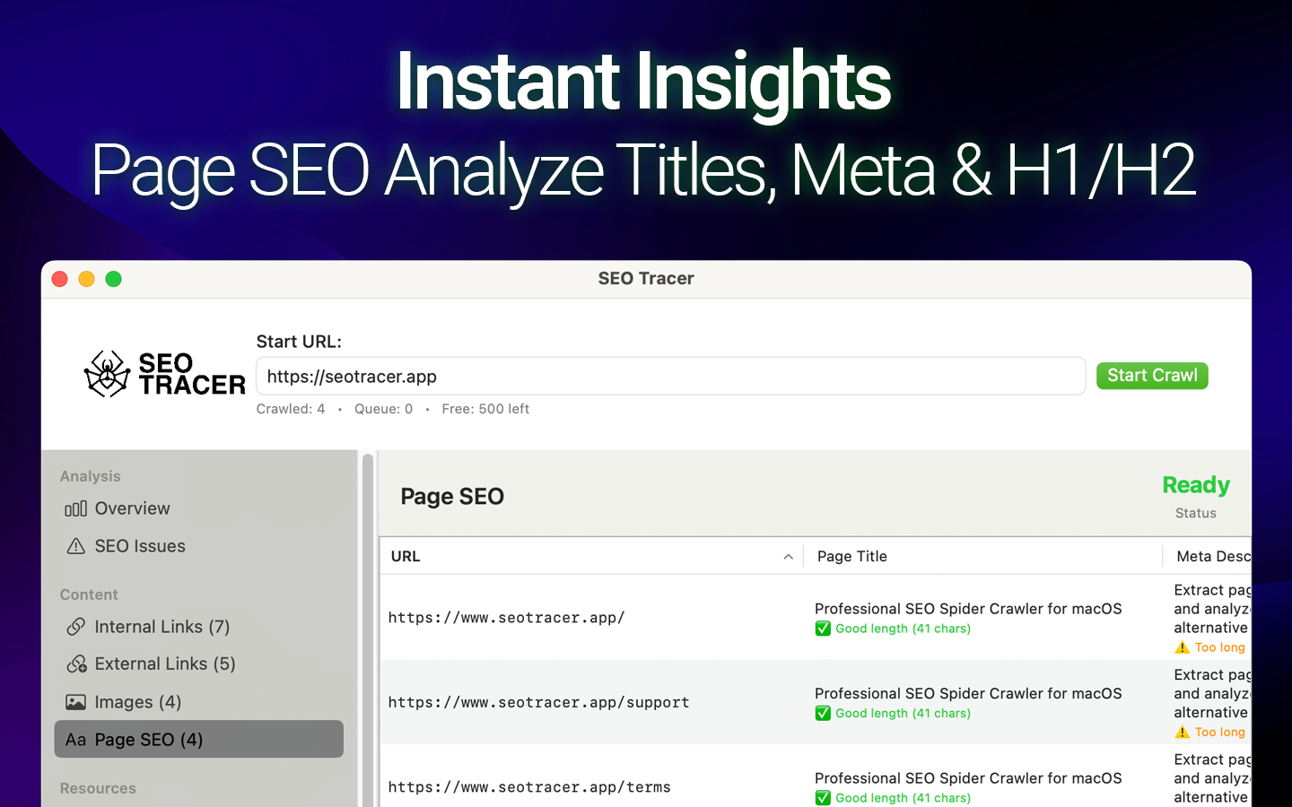SEO Tracer screenshot