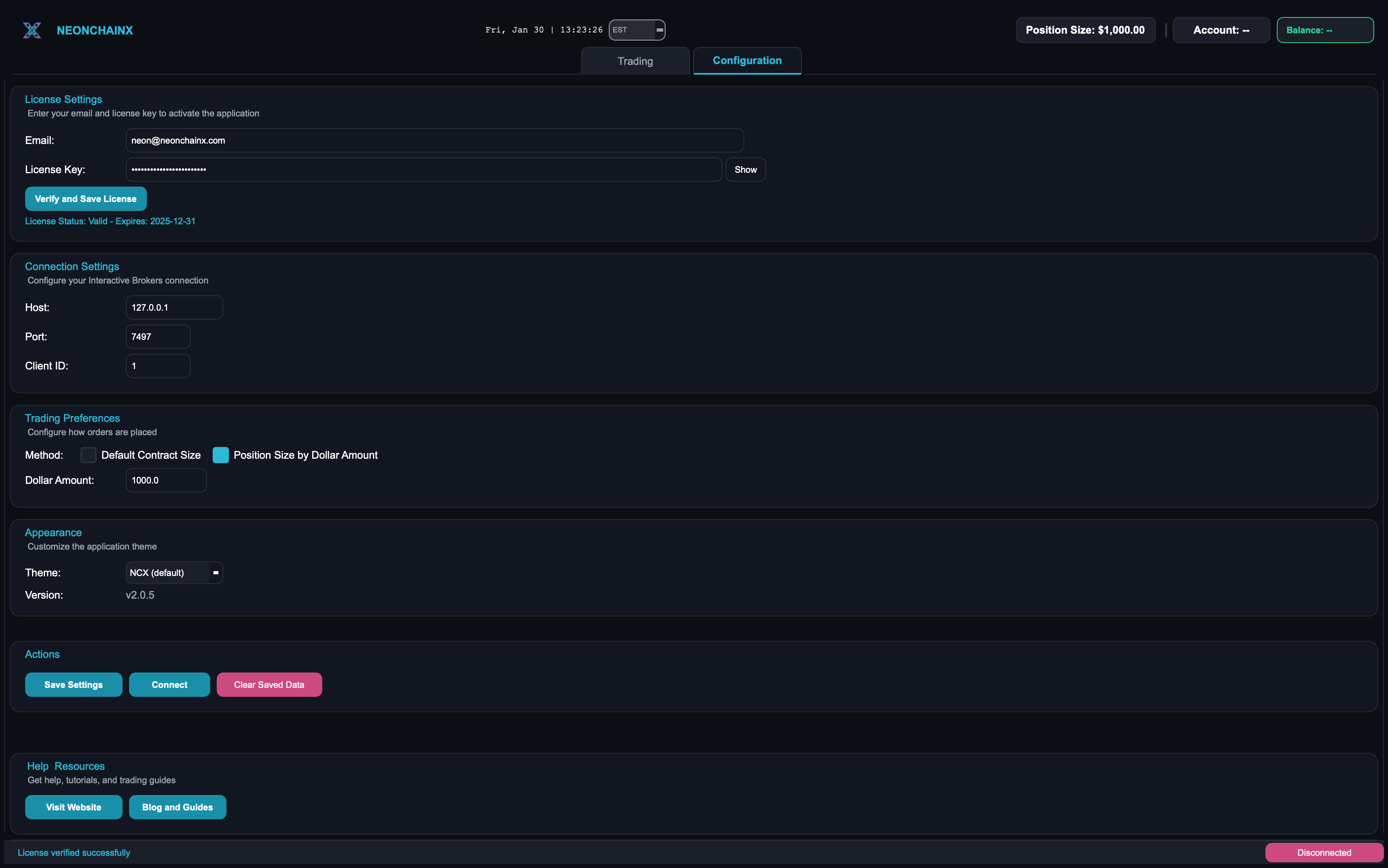 NeonChainX screenshot