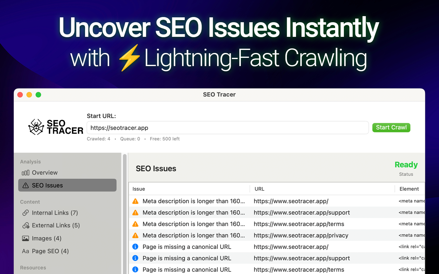 SEO Tracer screenshot