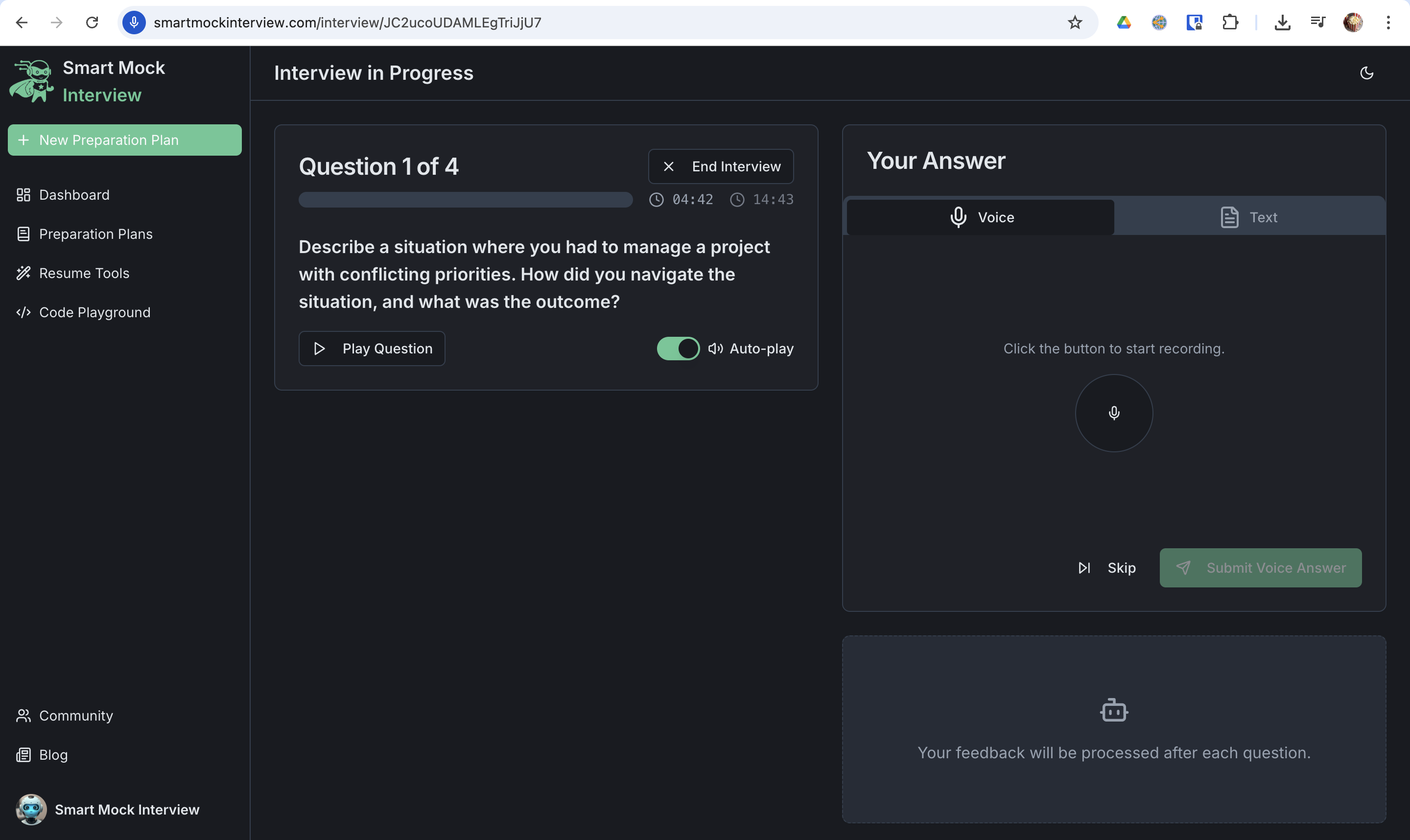 Smart Mock Interview screenshot
