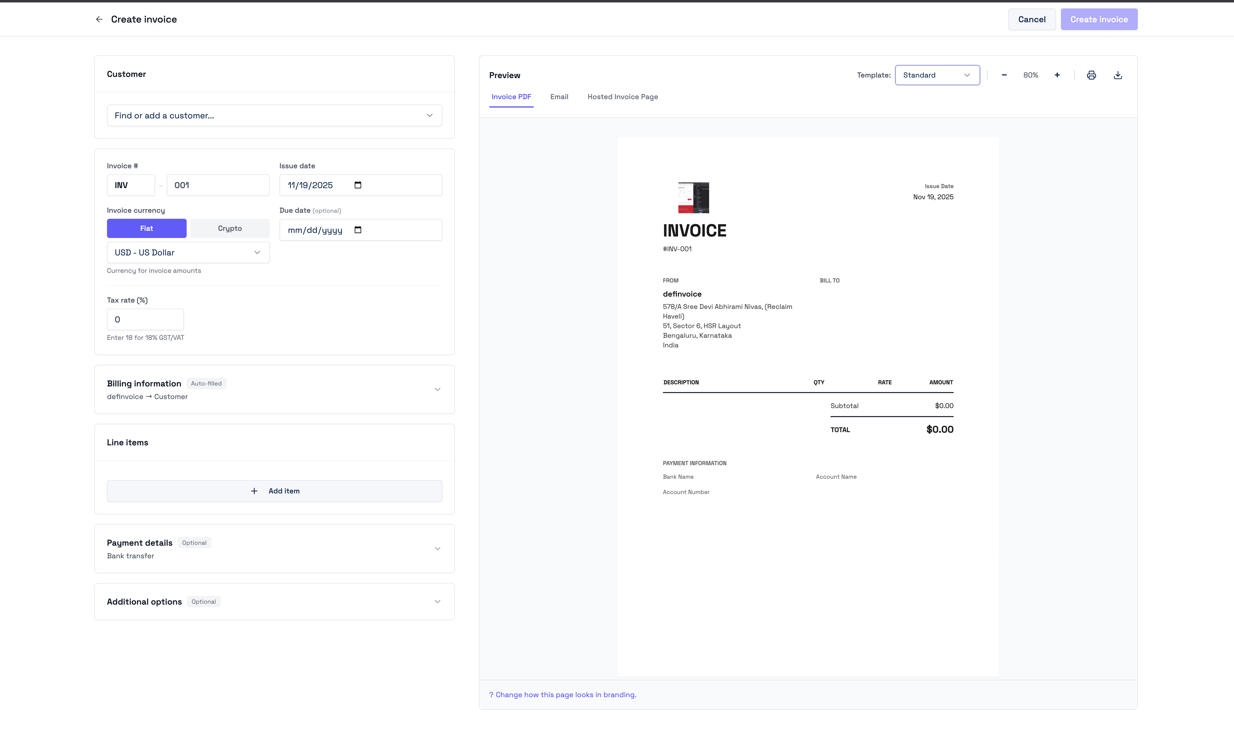 definvoice screenshot