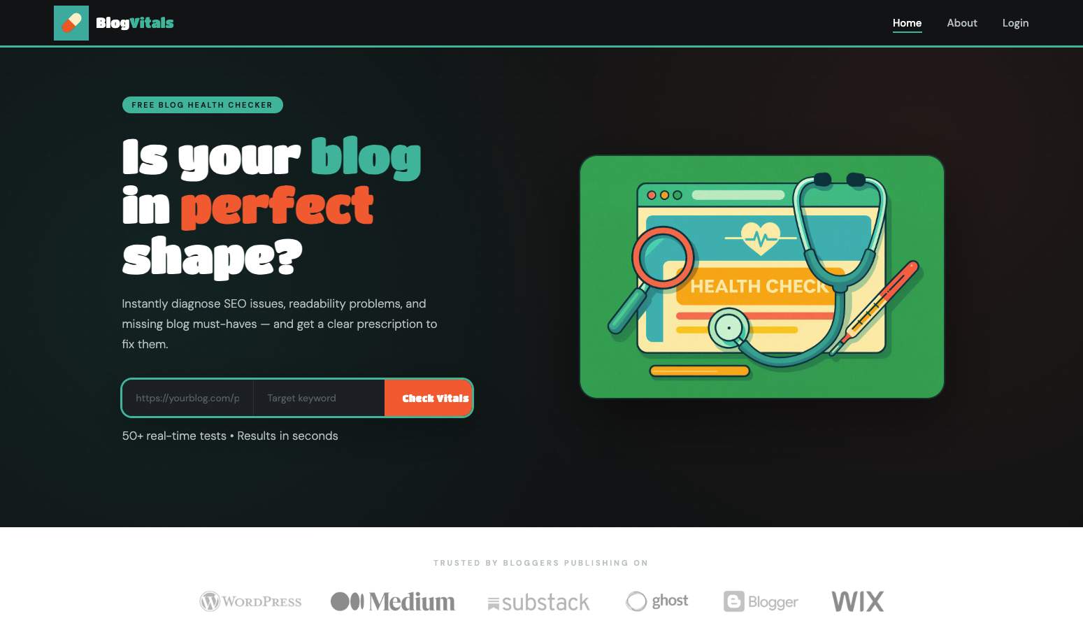 BlogVitals screenshot