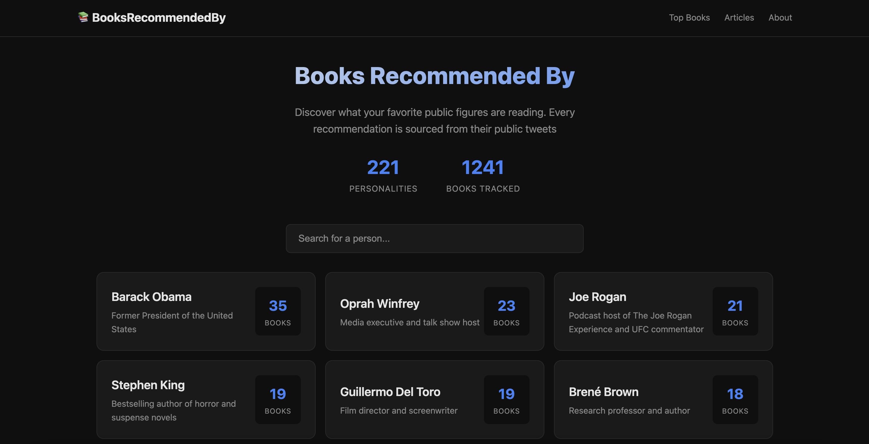 BooksRecommendedBy screenshot
