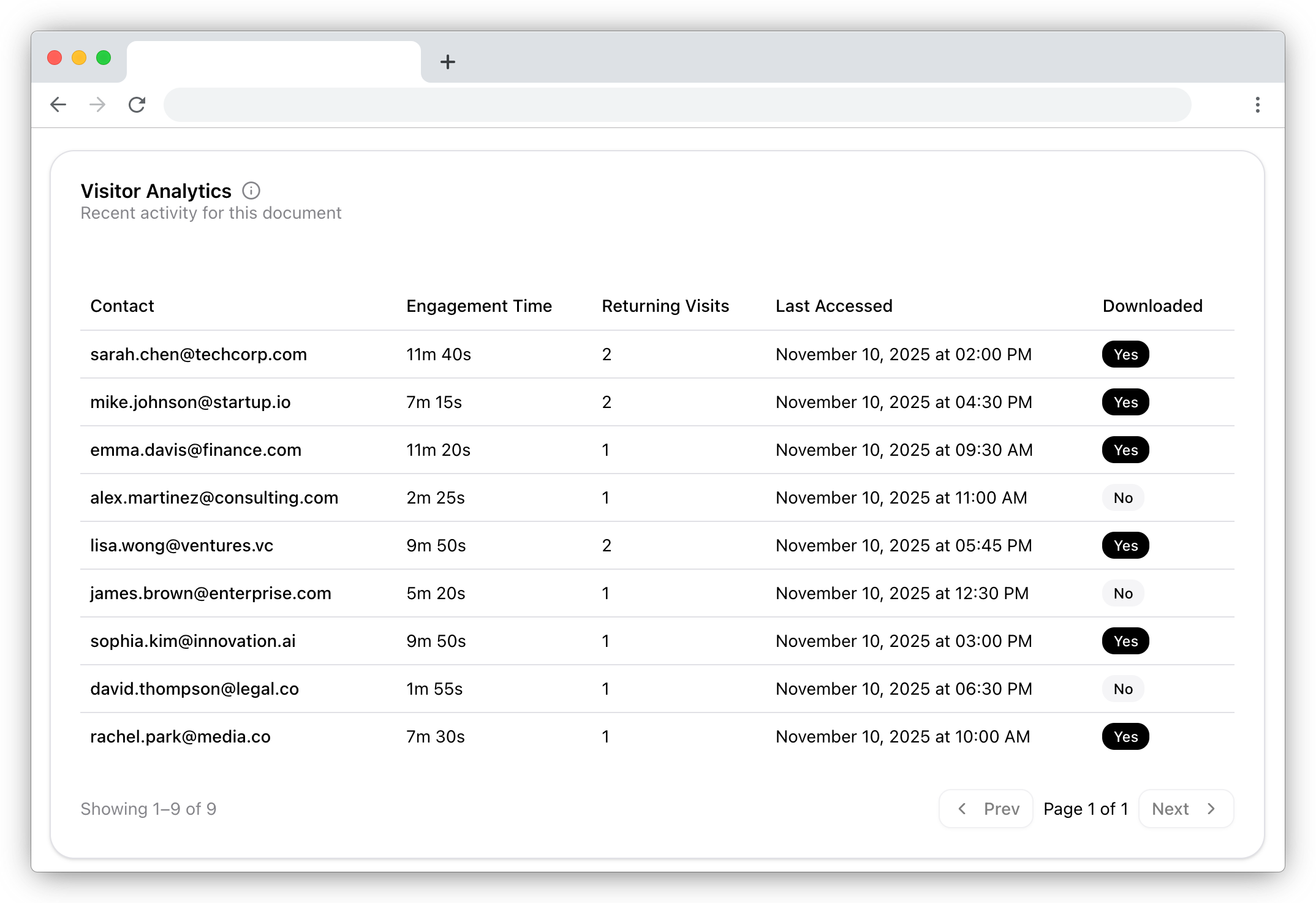 Docutracker screenshot