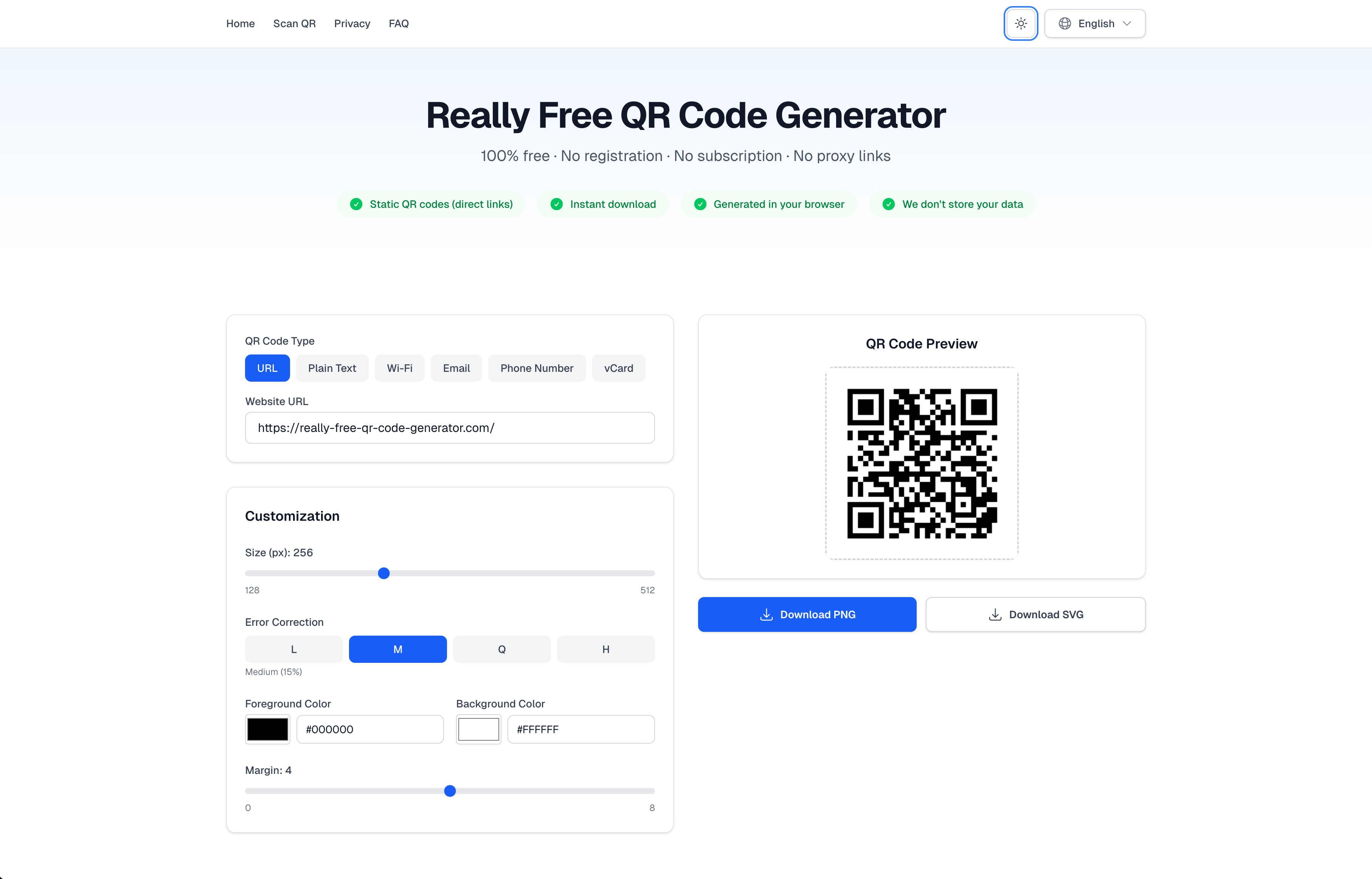 Free QR Code Generator screenshot