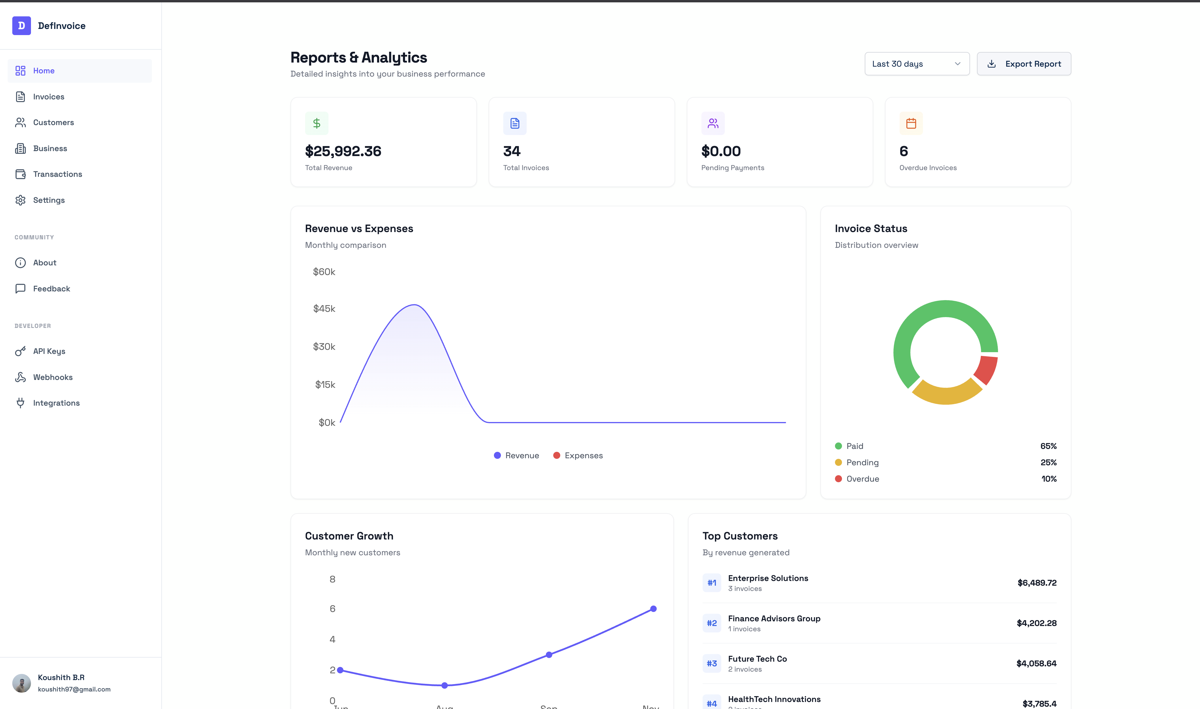 definvoice screenshot