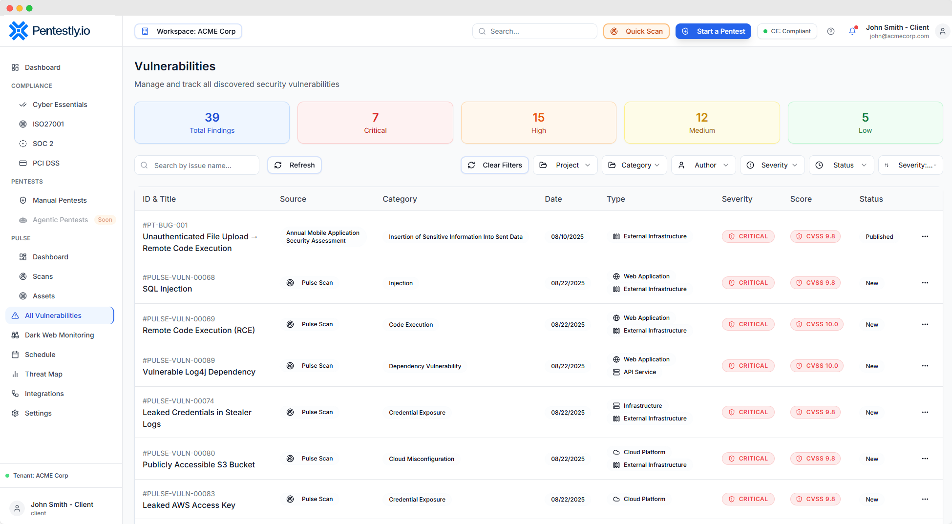 Pentestly.io screenshot