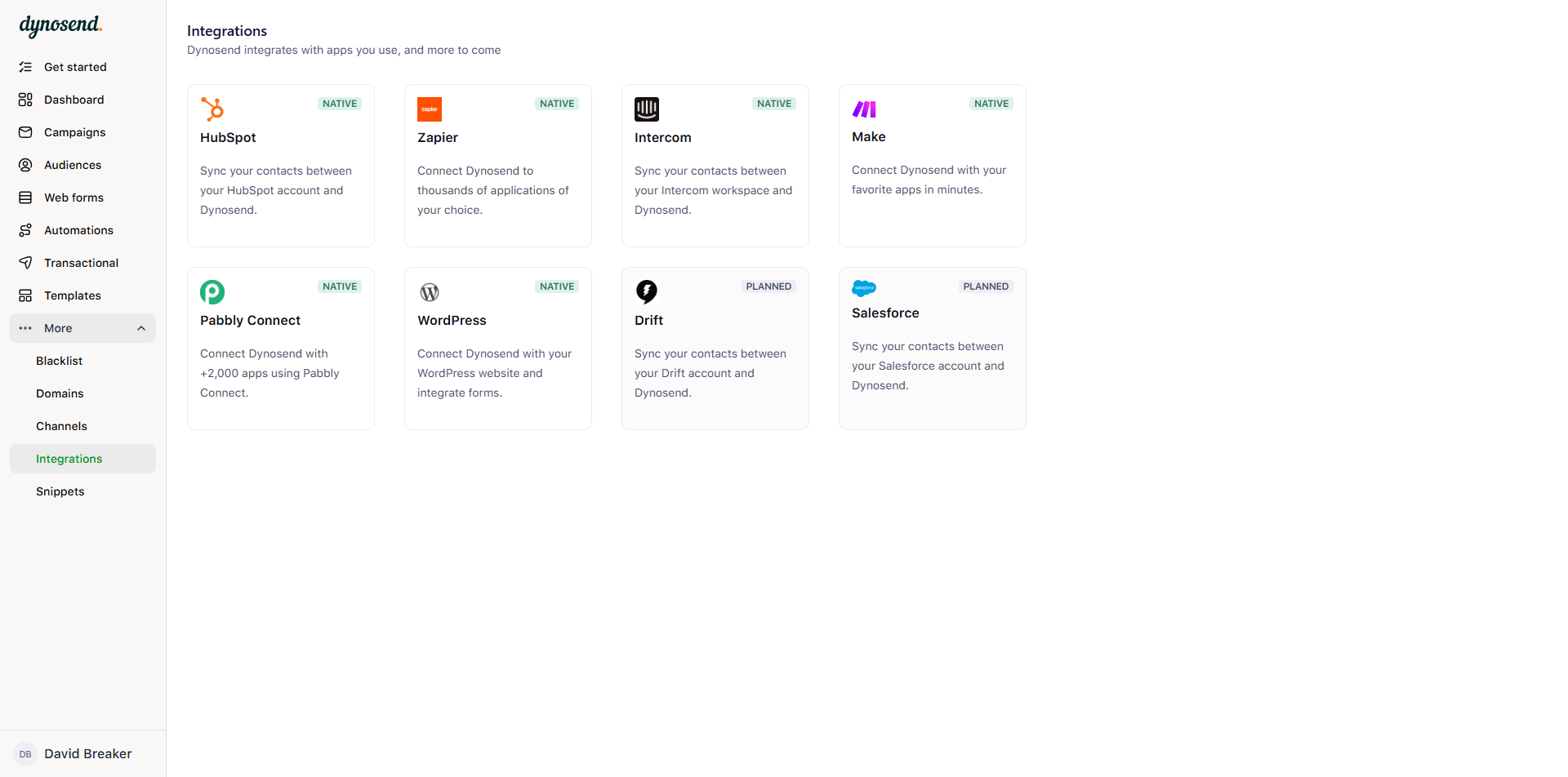 Dynosend screenshot