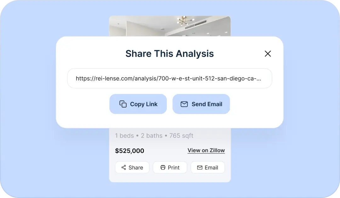REI Lense -  Airbnb/STR MTR LTR calculator for analyzing rental profit screenshot